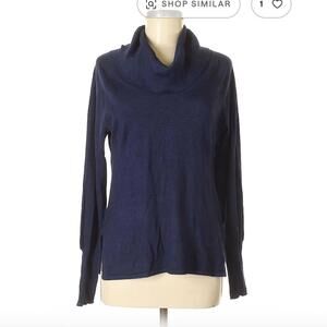 White House Black Market Navy Blue Long Sleeve Top Size M